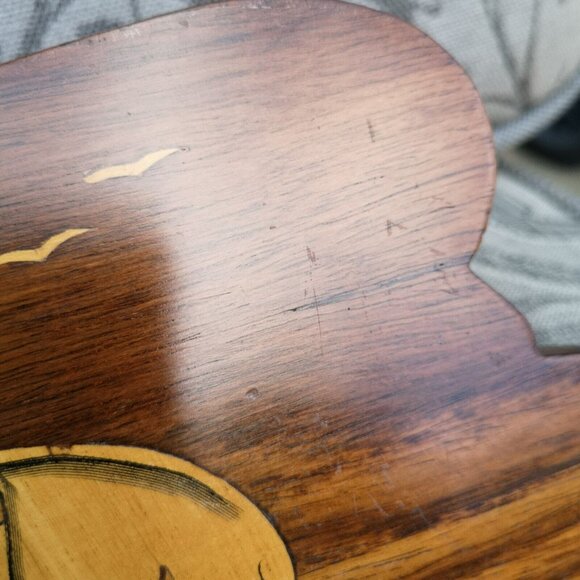 Vintage Handmade Marquetry Wooden Elephant Wall Picture 14"x6" Etched Carved - Picture 10 of 14